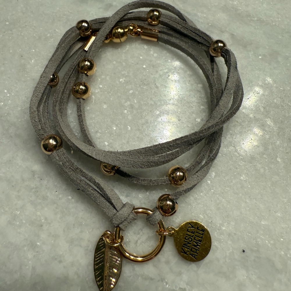 Gold and Gray Wrap Bracelet